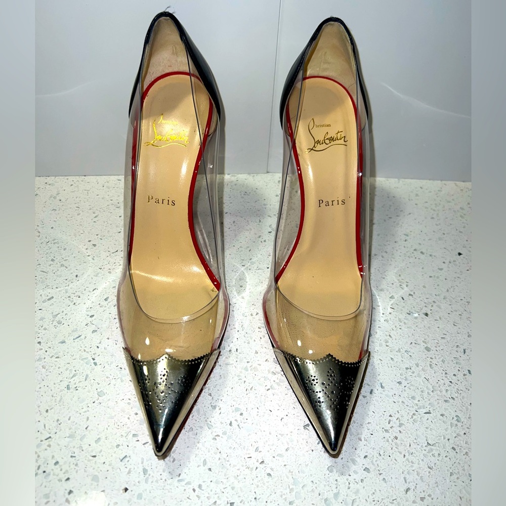 Christian Louboutin| clear, black and silver - Picture 3 of 4